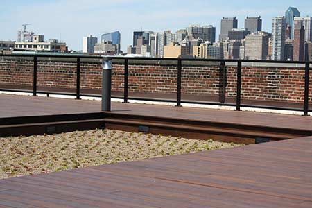 Rooftop deck constructed with dassoXTR fused bamboo decking