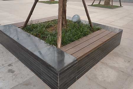 dassoXTR exterior bamboo decking used on bench