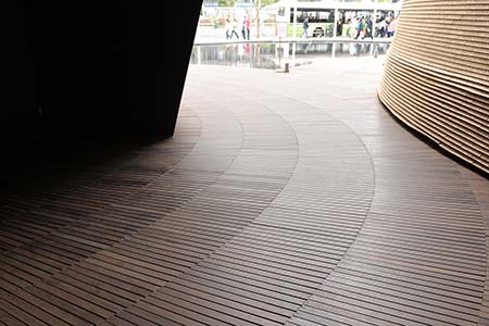 Exterior bamboo decking used at the Shanghai Expo 2010