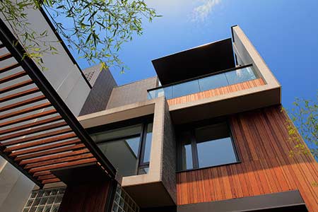 dassoXTR fused bamboo siding used on the villa exterior