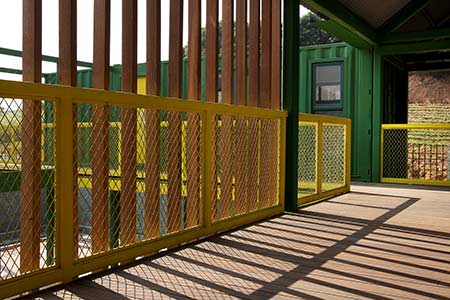 Exterior bamboo decking used in walkway
