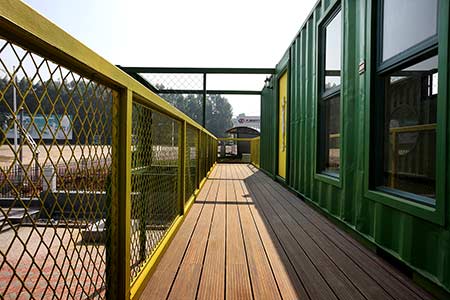 Exterior bamboo decking used in walkway