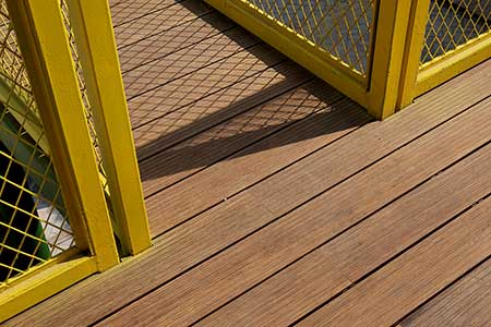 Closeup of outdoor bamboo decking