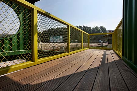 Exterior bamboo decking used in walkway
