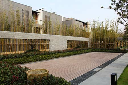 dassoXTR fused bamboo siding used on the villa exterior