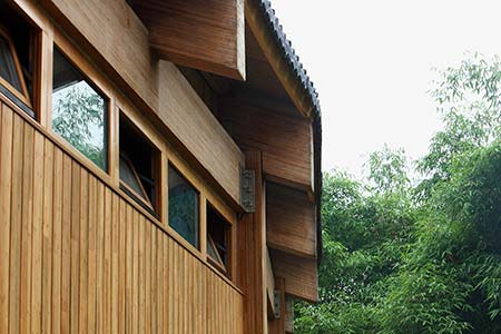 Exterior bamboo siding