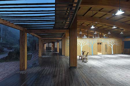 Exterior decking and interior architecture of Chengdu Ankang Park