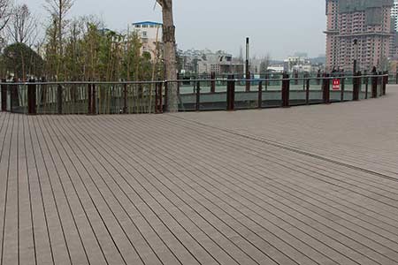 Boardwalk constructed of dassoXTR fused bamboo decking