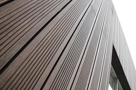 Closeup of dassoXTR siding used on exterior of building