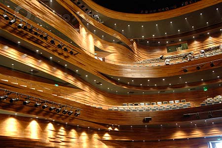 Interior bamboo architecture of the Grand Wuxi Theatre