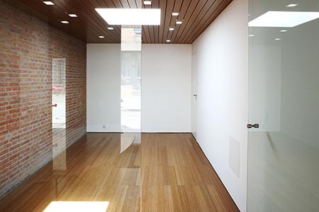 Bamboo flooring and ceiling