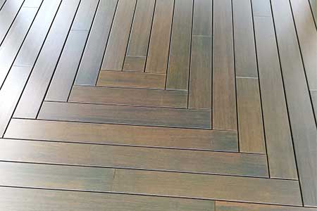 Closeup of dassoXTR Bamboo Porch Flooring used in private residence